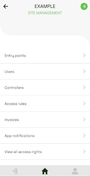 Site Management menu with Users