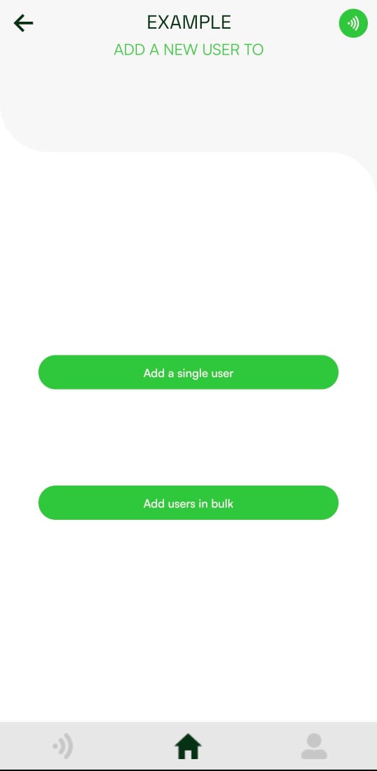 Add a New User page with single and bulk options