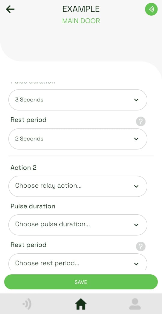 KIN behavior settings available to an installer